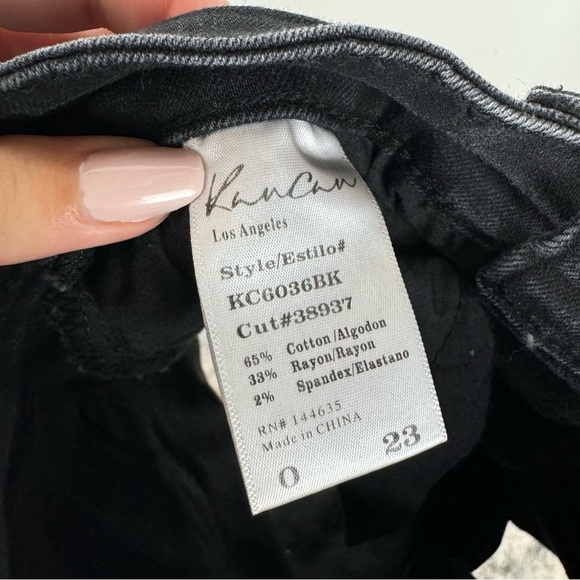 Kancan black high rise denim jean shorts summer goth casual - Picture 4 of 4